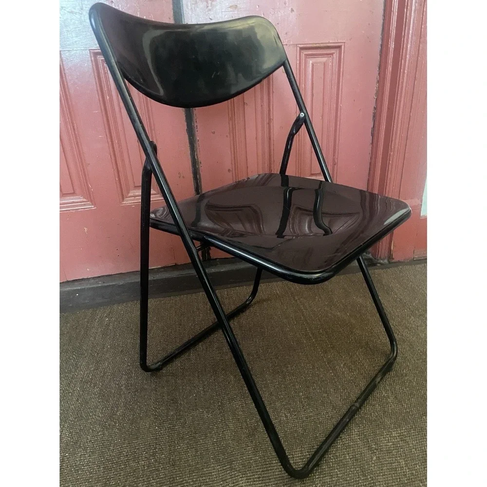 Rare Vintage IKEA Ted Black Folding Chair by Niels Gammelgaard 1970s